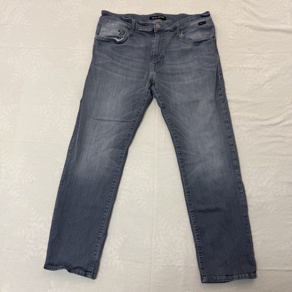 Mavi Matt Jeans Mens 36x30 Gray Straight Leg Stretch Turkish Denim Flex Whiskers